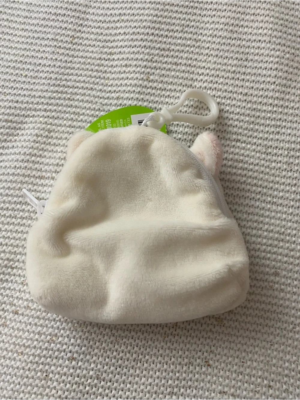 Plush clip on coin purse
